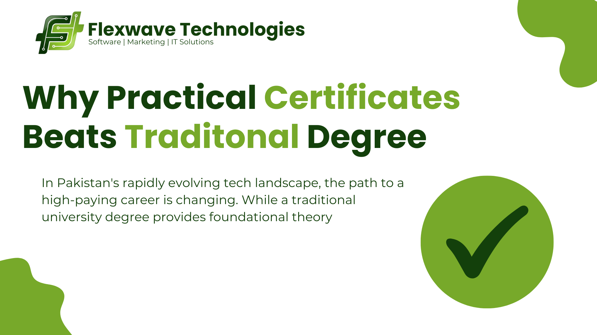 FlexWave Technologies students receiving practical IT certifications for tech careers in Pakistan